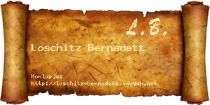Loschitz Bernadett névjegykártya